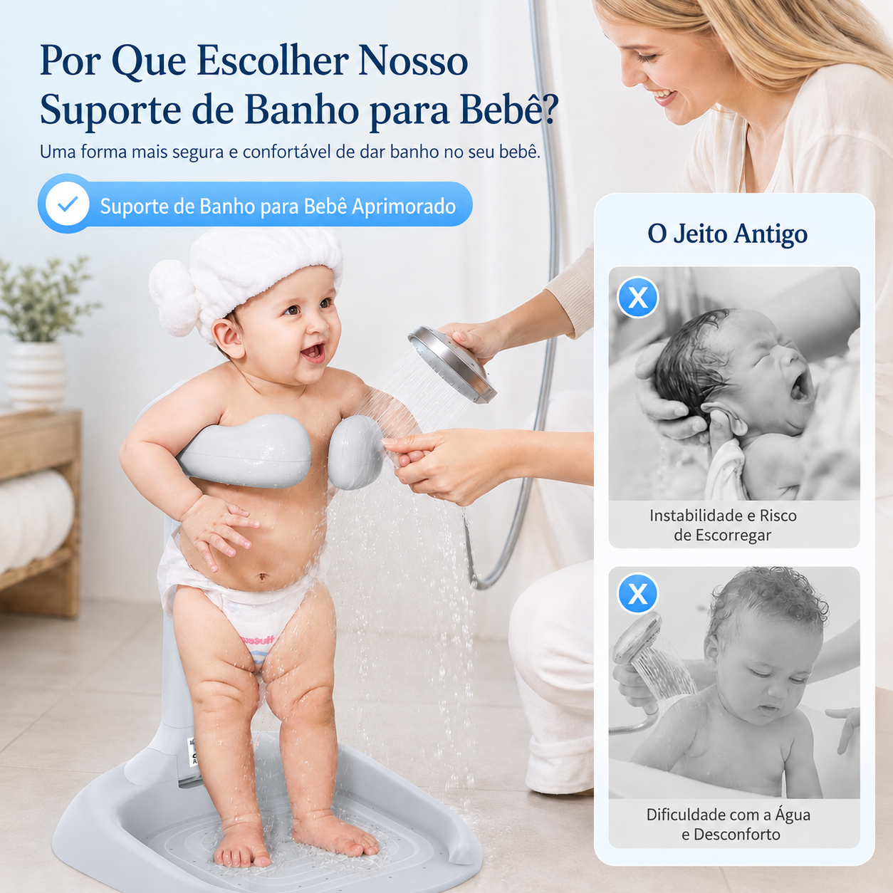 Cadeira de Apoio para Banho em Pé
