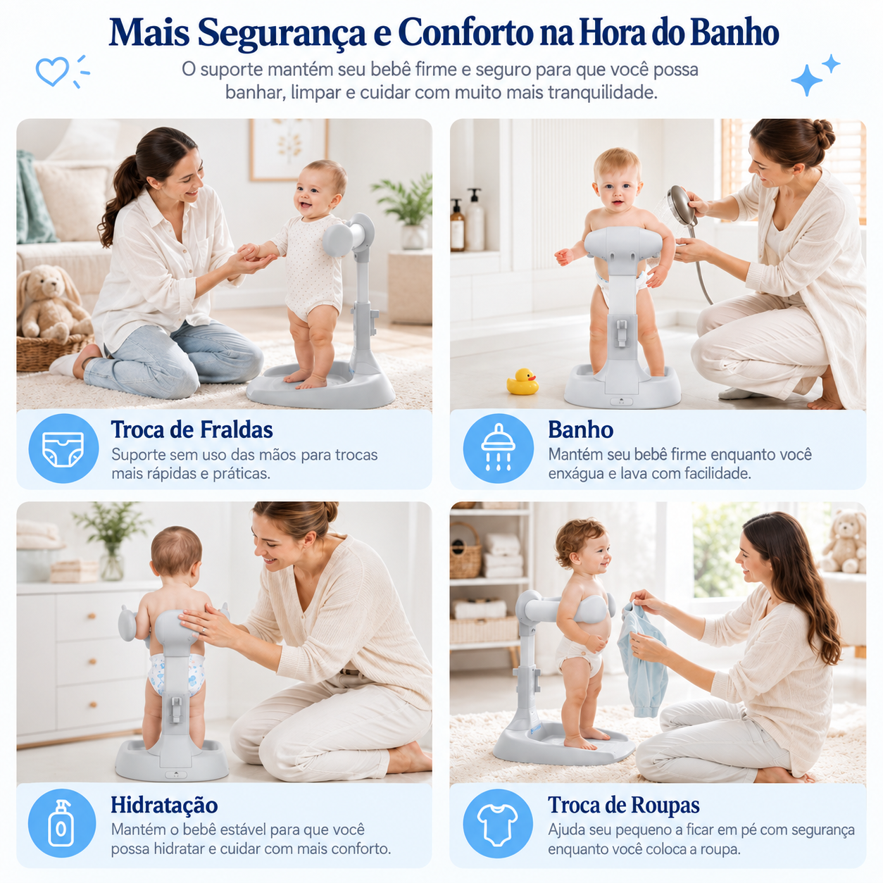Cadeira de Apoio para Banho em Pé