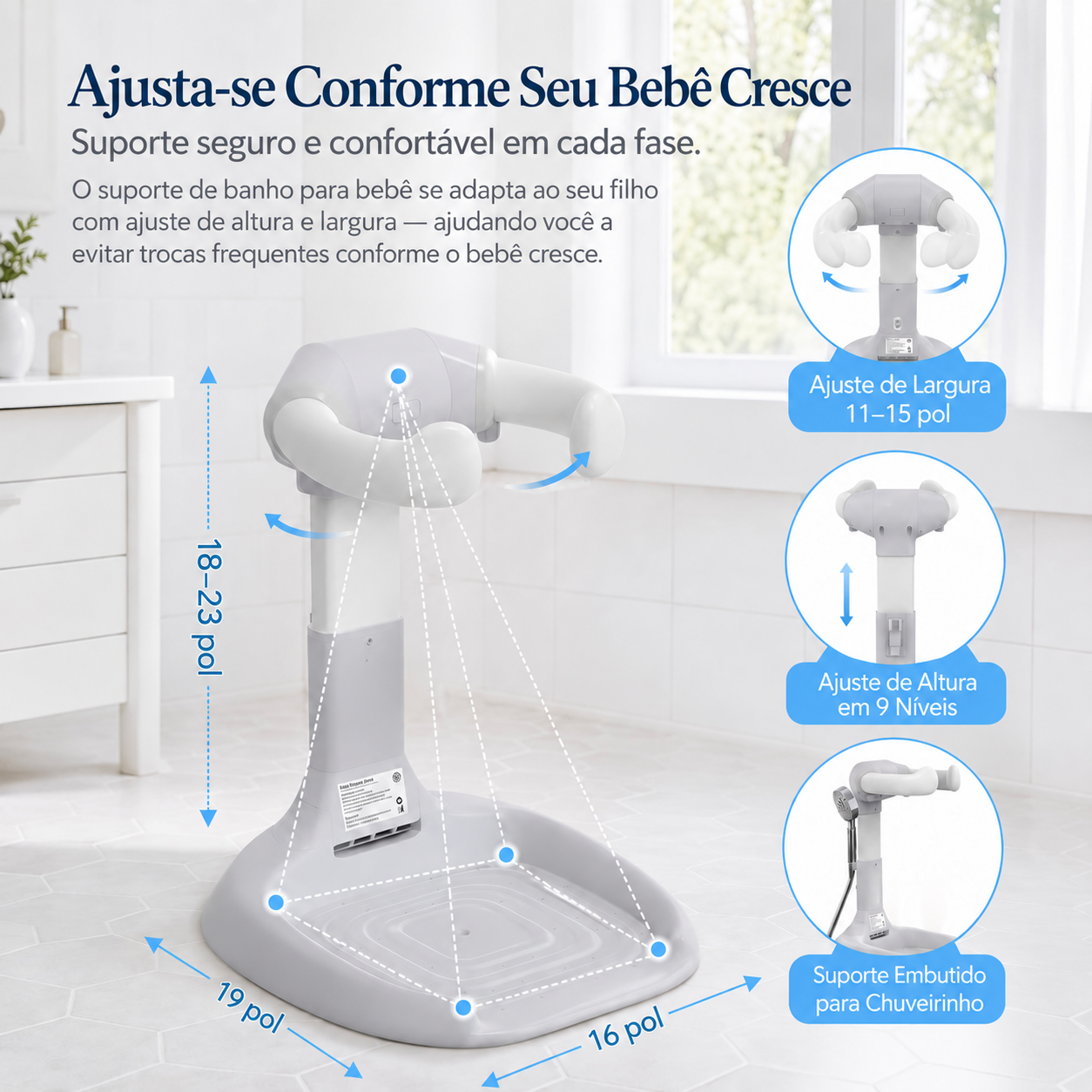 Cadeira de Apoio para Banho em Pé