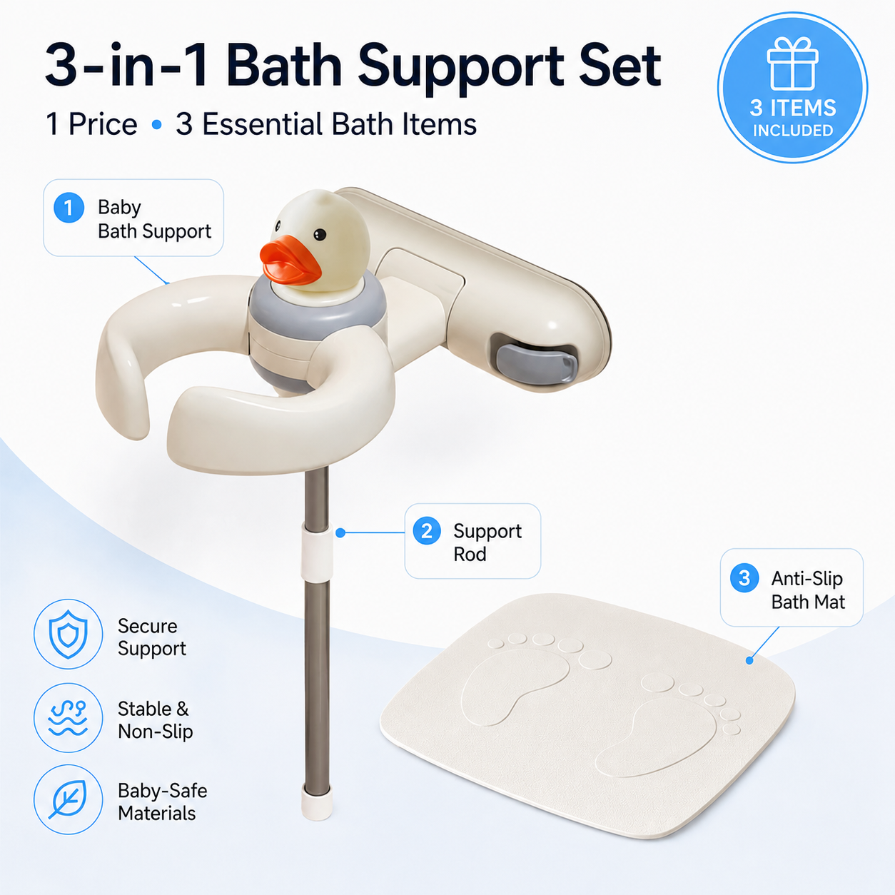 Suporte de Banho de Parede para Bebê